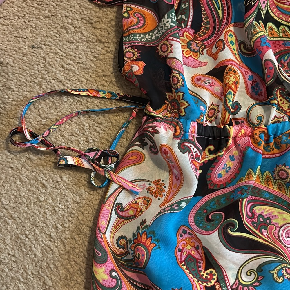 Liz Lange Maternity Multicolor Paisley Print Cover Up Size XL - Picture 5 of 9